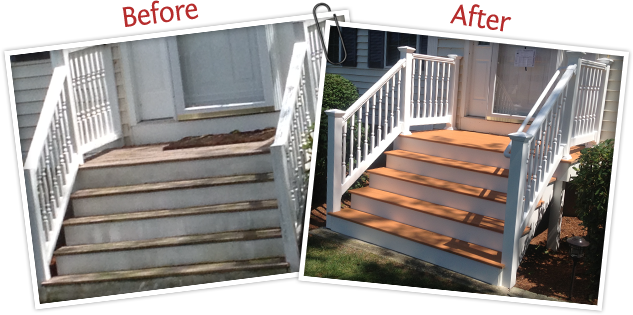Rotted Wood Decking Trim and Rails